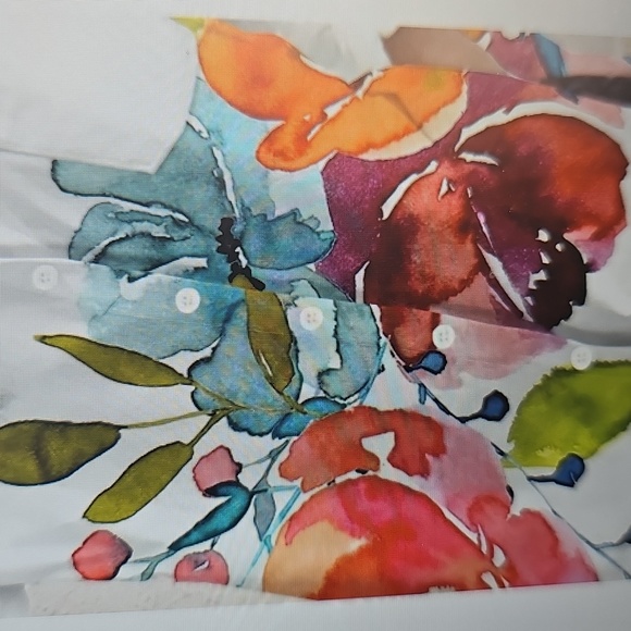 NWT Casual Ink Painting Long Sleeved Button Up Women's Top XXL - Picture 3 of 10